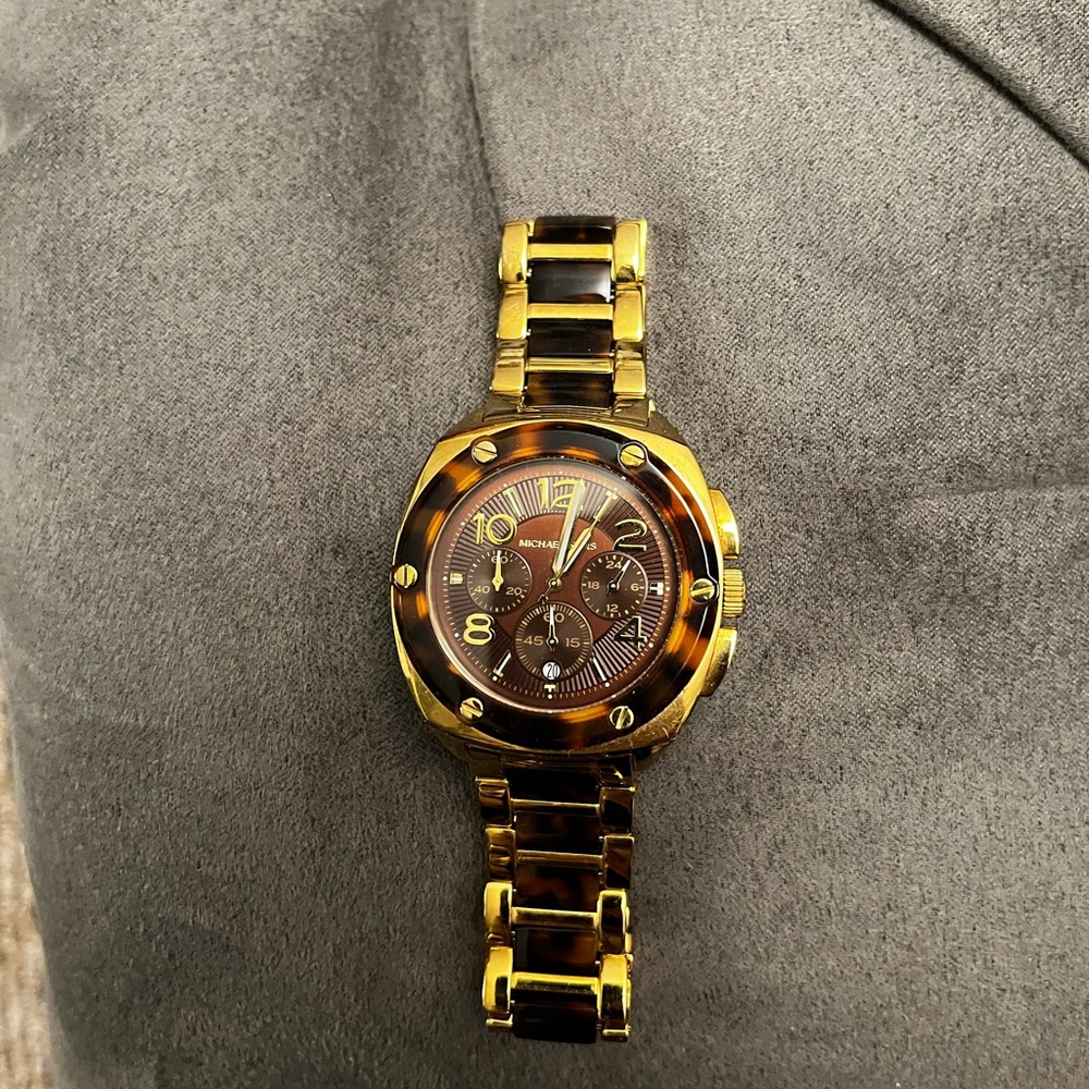 Michael Kors Gold and Brown Watch